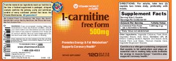 Vitamin World L-Carnitine 500 mg - supplement