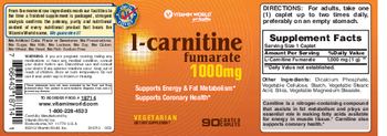 Vitamin World L-Carnitine Fumarate 1000 mg - supplement