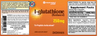 Vitamin World L-Glutathione 250 mg - amino acid supplement
