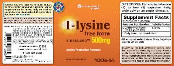 Vitamin World L-Lysine Viraguard 500 mg - amino acid supplement