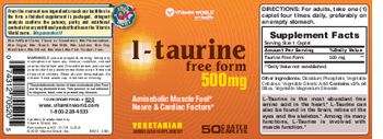 Vitamin World L-Taurine 500 mg - amino acid supplement