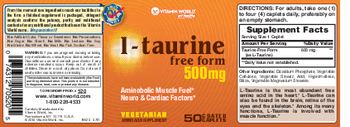 Vitamin World L-Taurine Free Form 500 mg - 