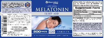 Vitamin World Low Dose Melatonin 200 mcg - vegetarian supplement