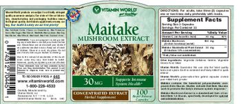 Vitamin World Maitake Mushroom Extract - concentrated extract herbal supplement