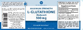 Vitamin World Maximum Strengh L-Glutathione (Reduced) 500 mg - amino acid supplement