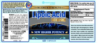 Vitamin World Maximum Strength Alpha Lipoic Acid 600 mg - supplement