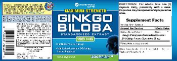 Vitamin World Maximum Strength Ginkgo Biloba 120 mg - herbal supplement