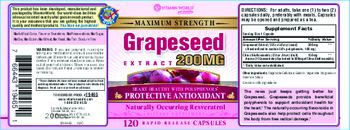 Vitamin World Maximum Strength Grapeseed Extract 200 mg - supplement