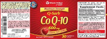 Vitamin World Maximum Strength Q-Sorb Co Q-10 600 mg - supplement