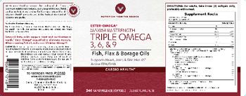 Vitamin World Maximum Strength Triple Omega 3, 6, & 9 - supplement