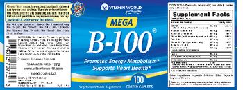 Vitamin World Mega B-100 - supplement