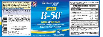 Vitamin World Mega B-50 Timed Release - supplement