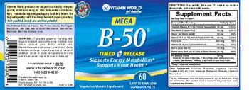Vitamin World Mega B-50 Timed Release - vegetarian vitamin supplement