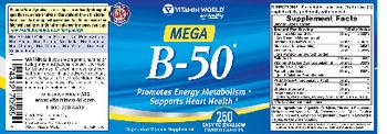 Vitamin World Mega B-50 - vitamin supplement