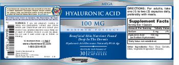 Vitamin World Mega Hyaluronic Acid 100 mg - supplement