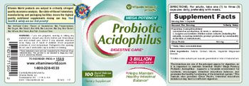 Vitamin World Mega Potency Probiotic Acidophilus - supplement