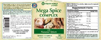 Vitamin World Mega Spice Complex - herbal supplement