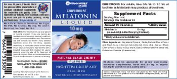 Vitamin World Melatonin Liquid 10 mg Natural Black Cherry Flavor - vegetarian supplement