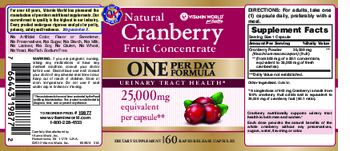 Vitamin World Natural Cranberry Fruit Concentrate - supplement