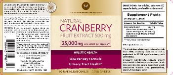 Vitamin World Natural Cranberry Fruit Extract 500 mg - supplement