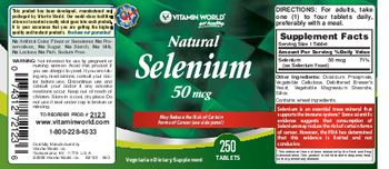 Vitamin World Natural Selenium 50 mcg - vegetarian supplement