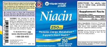 Vitamin World Niacin 250 mg - 