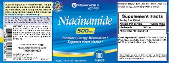 Vitamin World Niacinamide 500 mg - 