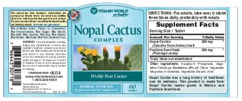 Vitamin World Nopal Cactus Complex - vegetarian herbal supplement