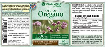 Vitamin World Oil Of Oregano 1500 mg - herbal supplement