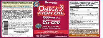 Vitamin World Omega-3 Fish Oil 1000 mg Plus Q-Sorb Co-Q10 - supplement