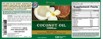 Vitamin World Organic Coconut Oil 1000 mg - supplement