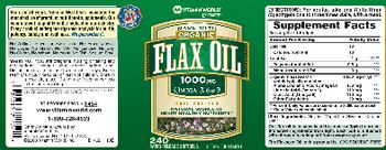 Vitamin World Organic Flax Seed Oil 1000 mg - supplement