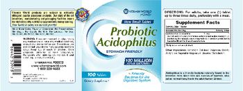 Vitamin World Probiotic Acidophilus - supplement