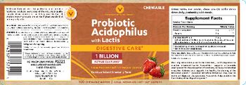 Vitamin World Probiotic Acidophilus With Lactis Delicious Natural Strawberry Flavor - vegetarian supplement