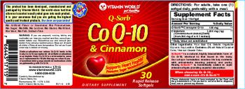 Vitamin World Q-Sorb Co Q-10 & Cinnamon - supplement