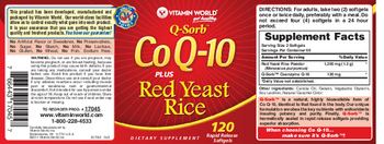 Vitamin World Q-Sorb Co Q-10 Plus Red Yeast Rice - supplement