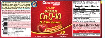 Vitamin World Q-Sorb Ultra Co Q-10 & Cinnamon - supplement