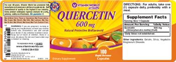Vitamin World Quercetin 600 mg - supplement