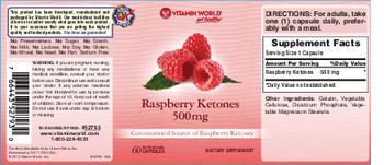 Vitamin World Raspberry Ketones 500 mg - supplement