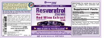 Vitamin World Resveratrol 250 mg Plus Red Wine Extract 10 mg - supplement