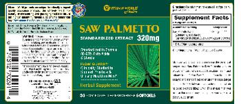 Vitamin World Saw Palmetto 320 mg - herbal supplement