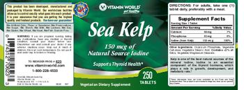 Vitamin World Sea Kelp 150 mcg - vegetarian supplement