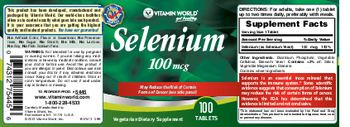 Vitamin World Selenium 100 mcg - vegetarian supplement