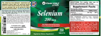 Vitamin World Selenium 200 mcg - vegetarian supplement