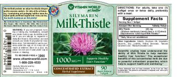 Vitamin World Silymarin Milk-Thistle - concentrated extract herbal supplement