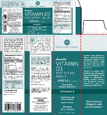 Vitamin World Sunvite Vitamin D3 5000 IU Natural Orange Flavor - supplement