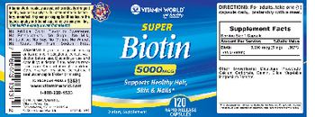 Vitamin World Super Biotin 5000 mcg - supplement