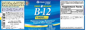 Vitamin World Timed Release B-12 1500 mg - 
