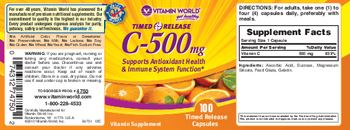 Vitamin World Timed Release C-500 mg - vitamin supplement