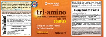 Vitamin World Tri-Amino Complex - supplement